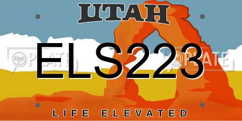 ELS223 Utah License Plate