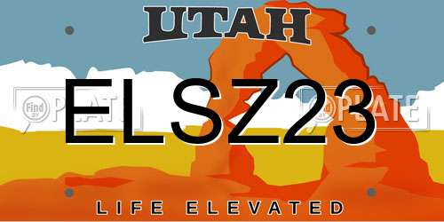 ELSZ23 Utah License Plate