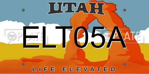ELT05A Utah License Plate