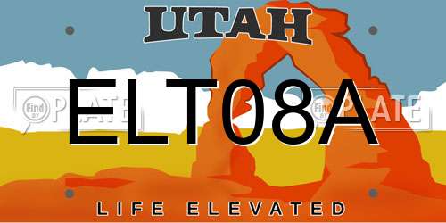 ELT08A Utah License Plate