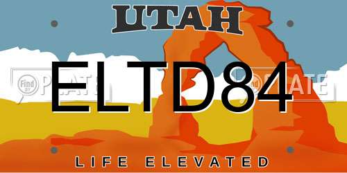 ELTD84 Utah License Plate