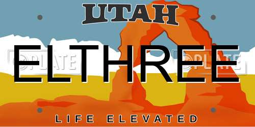 ELTHREE Utah License Plate