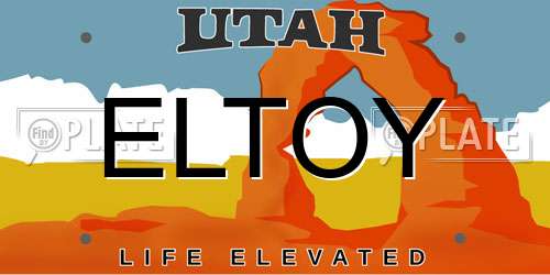 ELTOY Utah License Plate