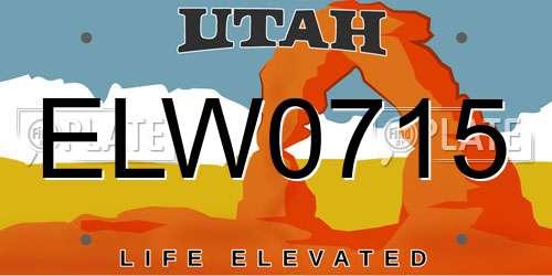ELW0715 Utah License Plate