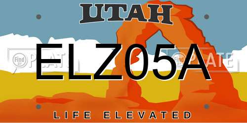ELZ05A Utah License Plate