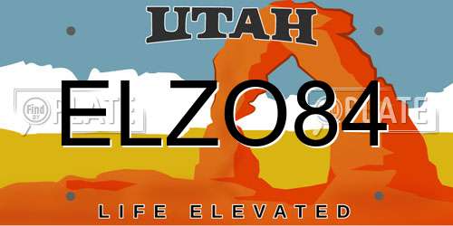 ELZO84 Utah License Plate