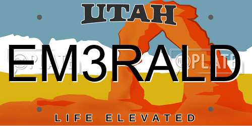 EM3RALD Utah License Plate