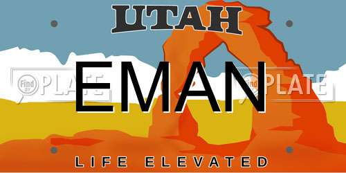 EMAN Utah License Plate