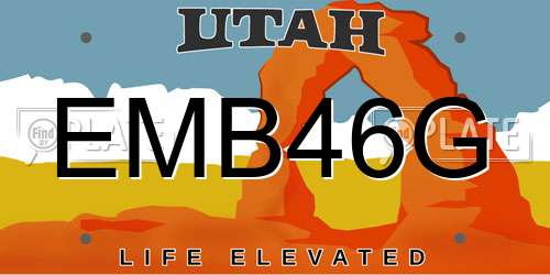 EMB46G Utah License Plate