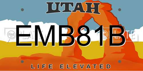 EMB81B Utah License Plate