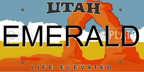 EMERALD Utah License Plate