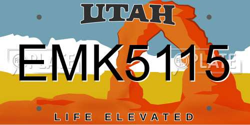 EMK5115 Utah License Plate