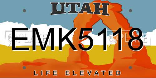 EMK5118 Utah License Plate