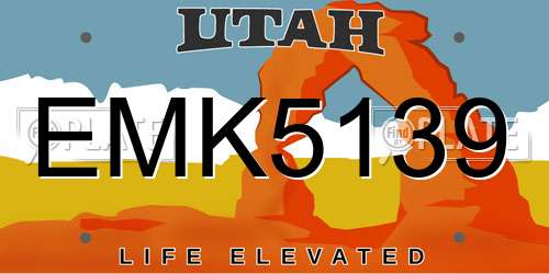 EMK5139 Utah License Plate