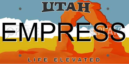 EMPRESS Utah License Plate