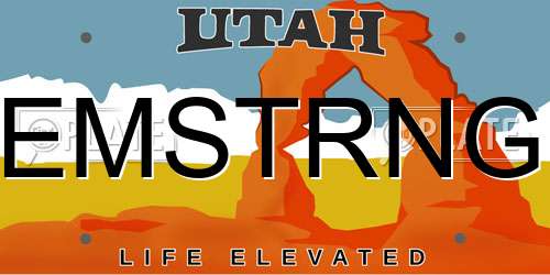 EMSTRNG Utah License Plate