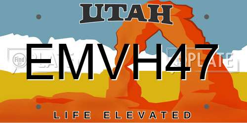 EMVH47 Utah License Plate