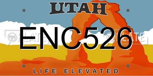 ENC526 Utah License Plate
