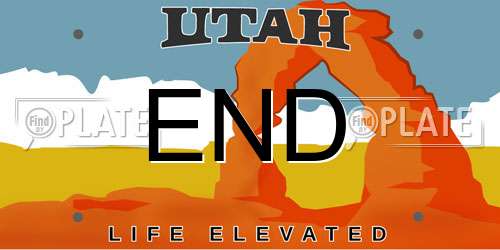 END Utah License Plate
