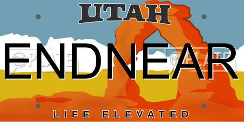 ENDNEAR Utah License Plate