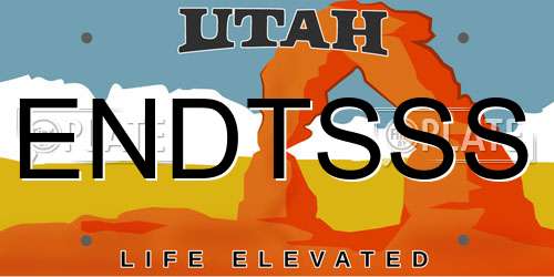 ENDTSSS Utah License Plate