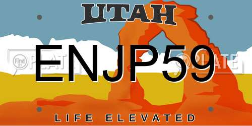ENJP59 Utah License Plate