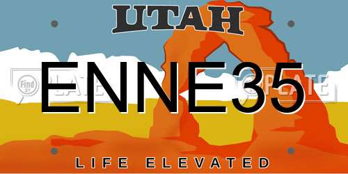 ENNE35 Utah License Plate
