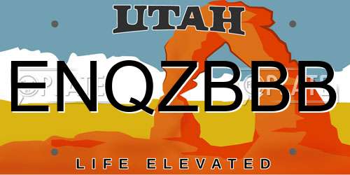ENQZBBB Utah License Plate