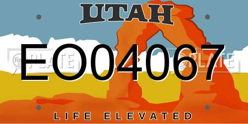EO04067 Utah License Plate