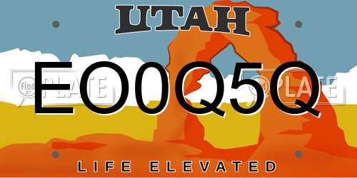 EO0Q5Q Utah License Plate