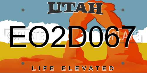 EO2D067 Utah License Plate