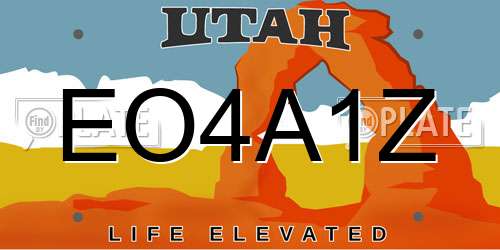 EO4A1Z Utah License Plate