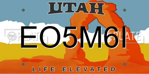 EO5M6I Utah License Plate