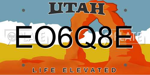 EO6Q8E Utah License Plate
