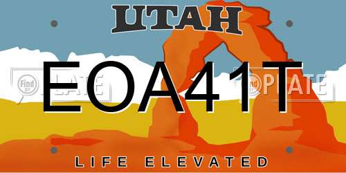 EOA41T Utah License Plate