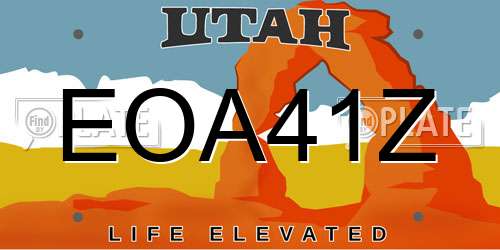 EOA41Z Utah License Plate