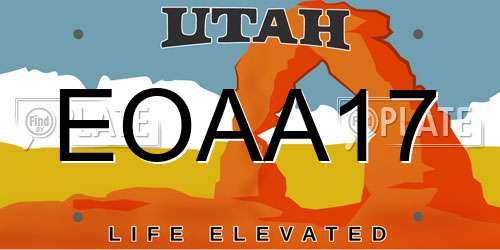 EOAA17 Utah License Plate