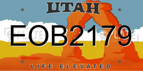 EOB2179 Utah License Plate