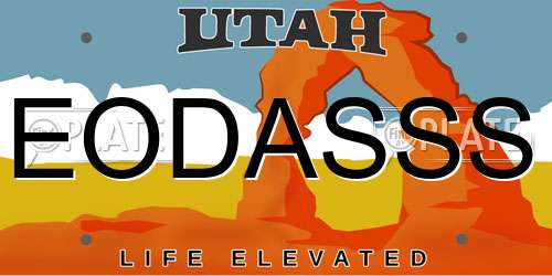 EODASSS Utah License Plate