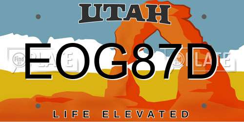 EOG87D Utah License Plate