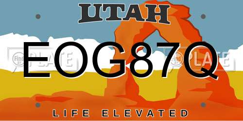 EOG87Q Utah License Plate