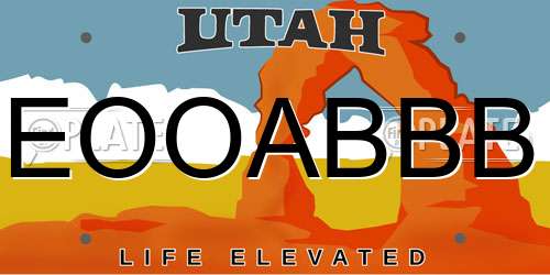 EOOABBB Utah License Plate