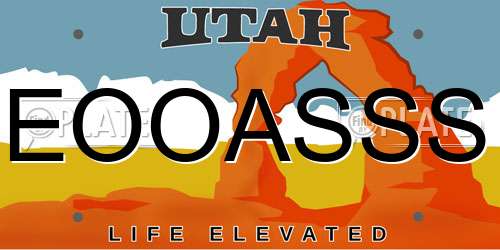 EOOASSS Utah License Plate