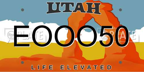 EOOO50 Utah License Plate