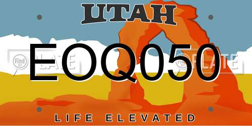 EOQ050 Utah License Plate
