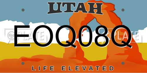 EOQ08Q Utah License Plate