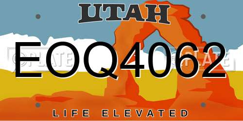 EOQ4062 Utah License Plate