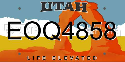 EOQ4858 Utah License Plate
