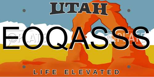 EOQASSS Utah License Plate