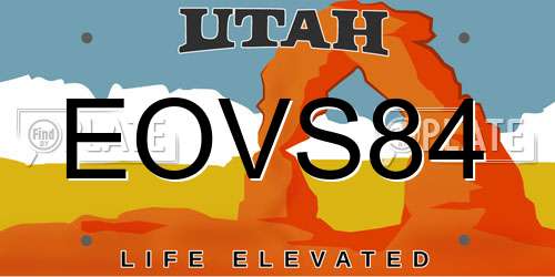 EOVS84 Utah License Plate